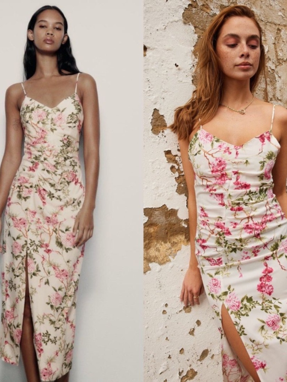 Zara Floral Printed Midi Dress